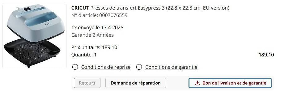 Tutte le macchine: Cricut EasyPress 3 Heat press – Usato da Martigny venduto da Samara212