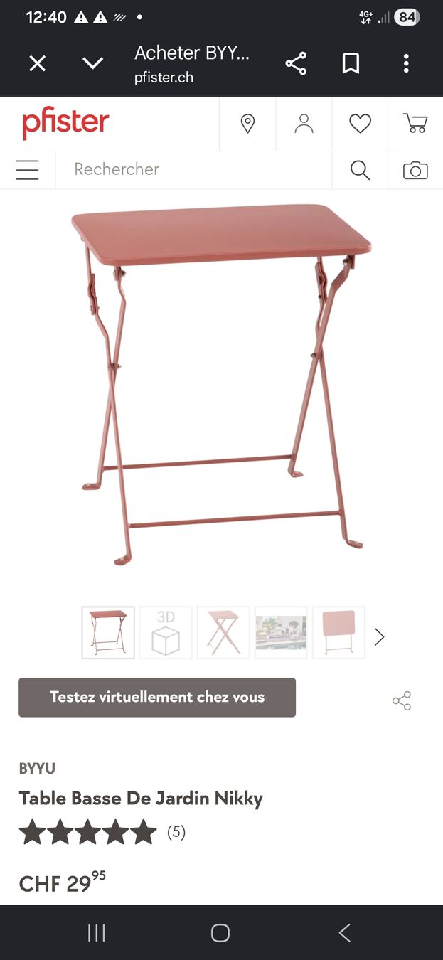 Pfister Tavoli: Table de jardin / de balcon d'appoint – Usato da Genève venduto da njia 4