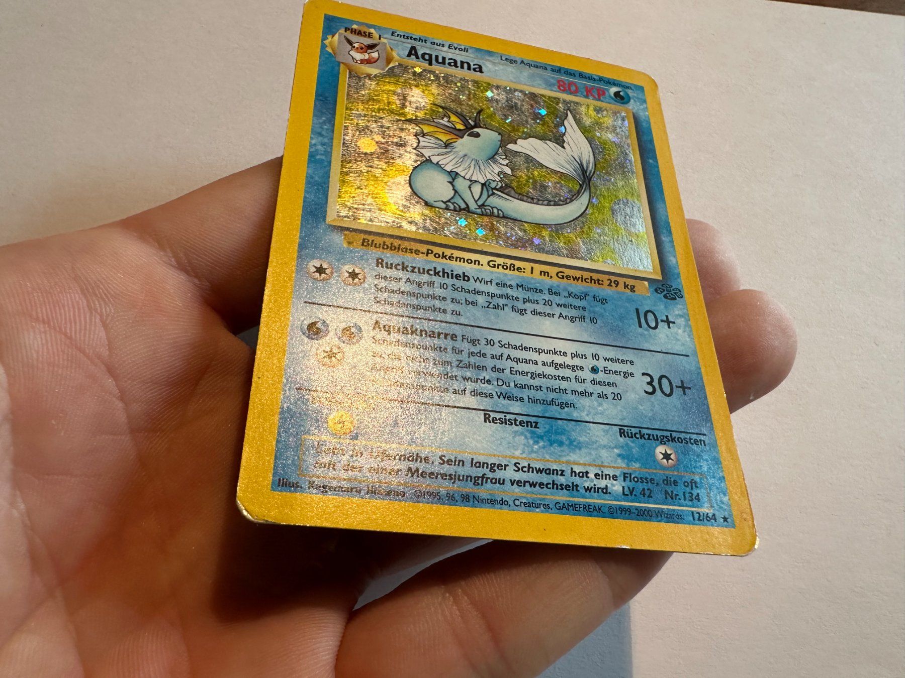 Pokémon Sammelbilder & Trading cards: Aquana holo Dschungel DE – Gebraucht aus Hagendorn von Pokecollectorch 1