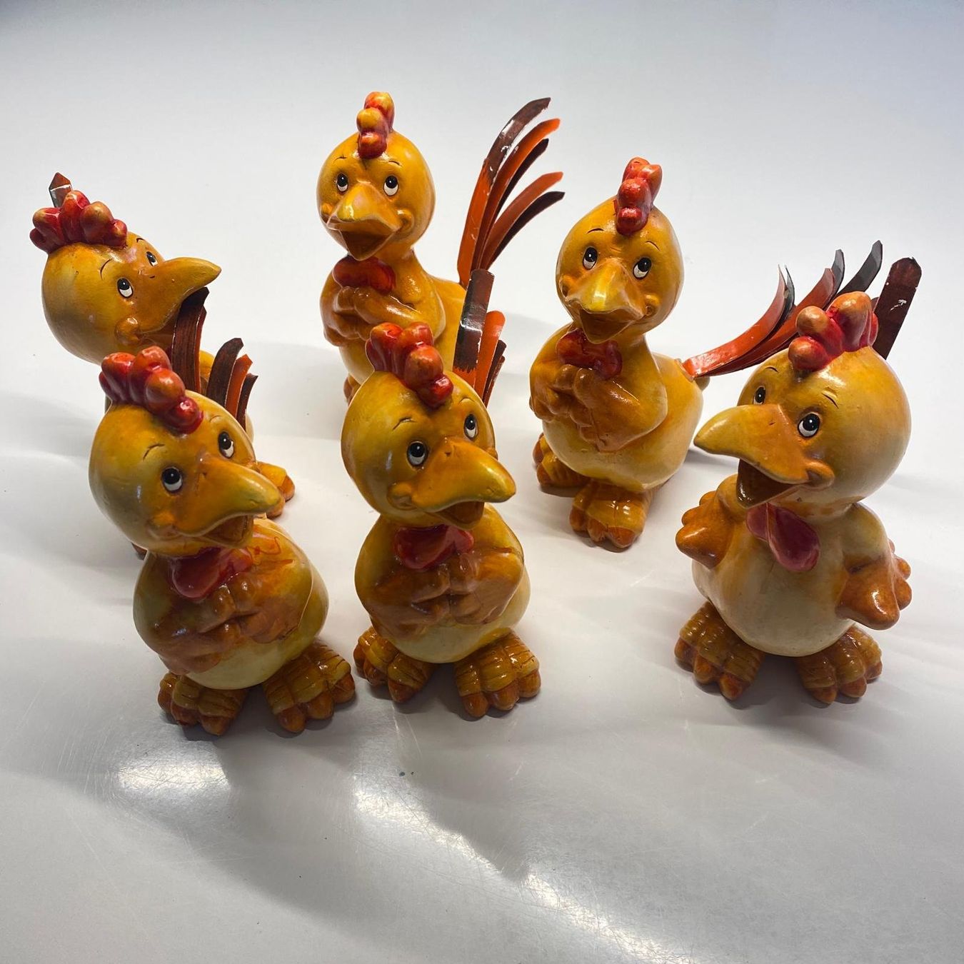 Figuren: 6 Stück witziger Hahn Figur, Frühlingsdeko – Gebraucht aus Krauchthal von SamsPuce 1