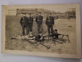 Alte Feldpostkarte, Militär Schiessen Maschinengewehr, R21