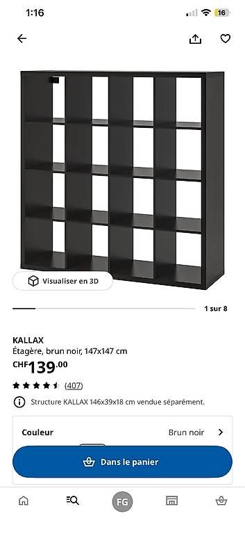 Ikea Scaffali: IKEA KALLAX 4X4 – Usato da Cousset venduto da Flo.gumy 2