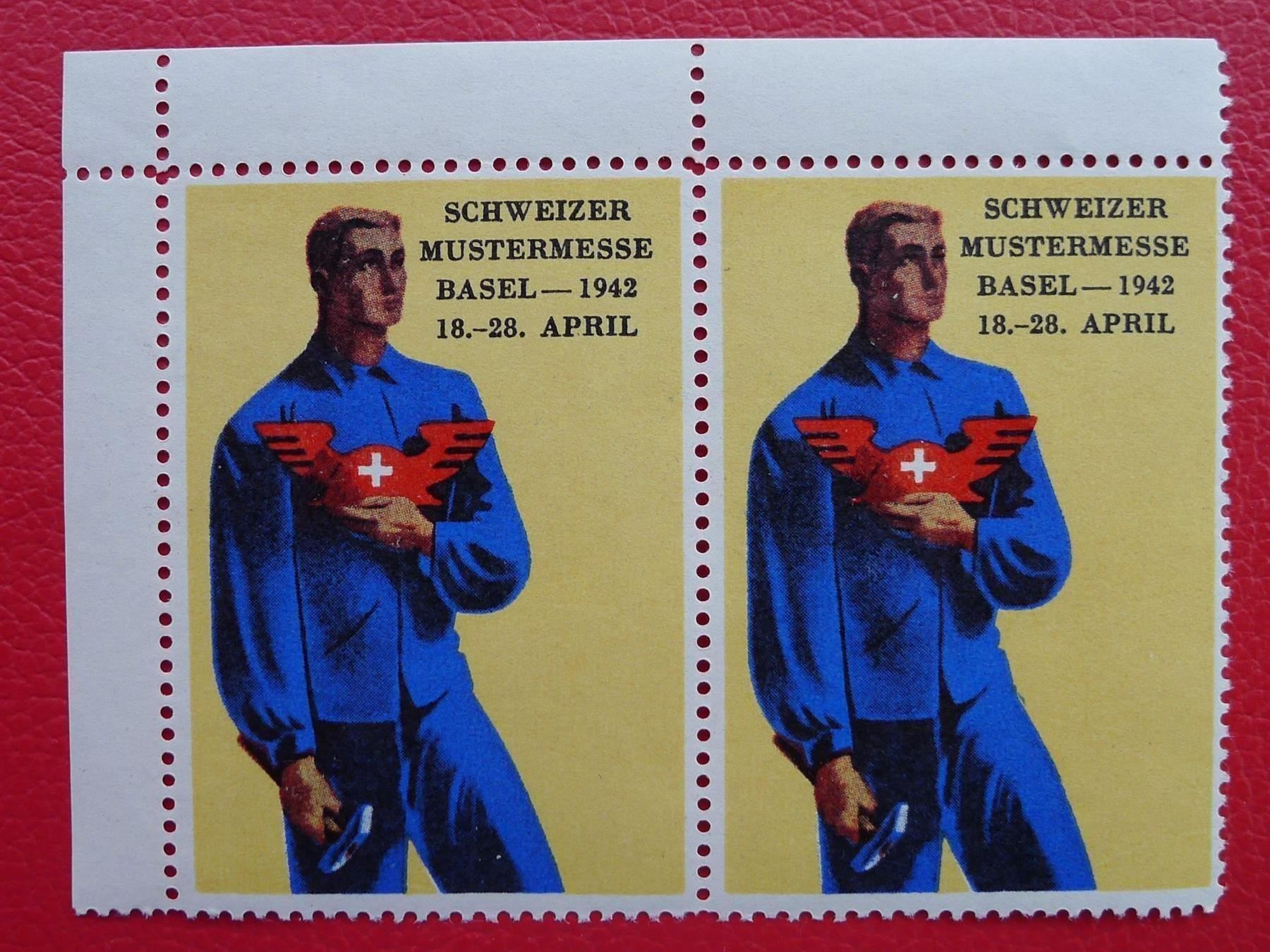 Tutti i francobolli: 1942: Vignette Mustermesse Basel 1942, postfrisches PAAR. – Usato da Sursee venduto da Luzernerraute