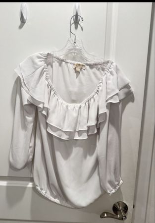 Chemisier blanc volants taille S Michael Kors