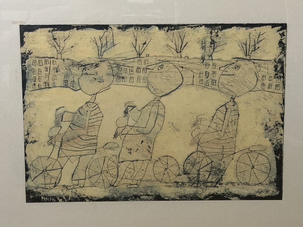 Tableaux: Elke Pollack: Fahrradfahrer  – D'occasion à Luzern par Fabian_Ni 1