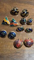 6 Paar Vintage Ohrclips emailliert 60er 