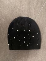 Damen Mütze schwarz mit Perlen, H&M