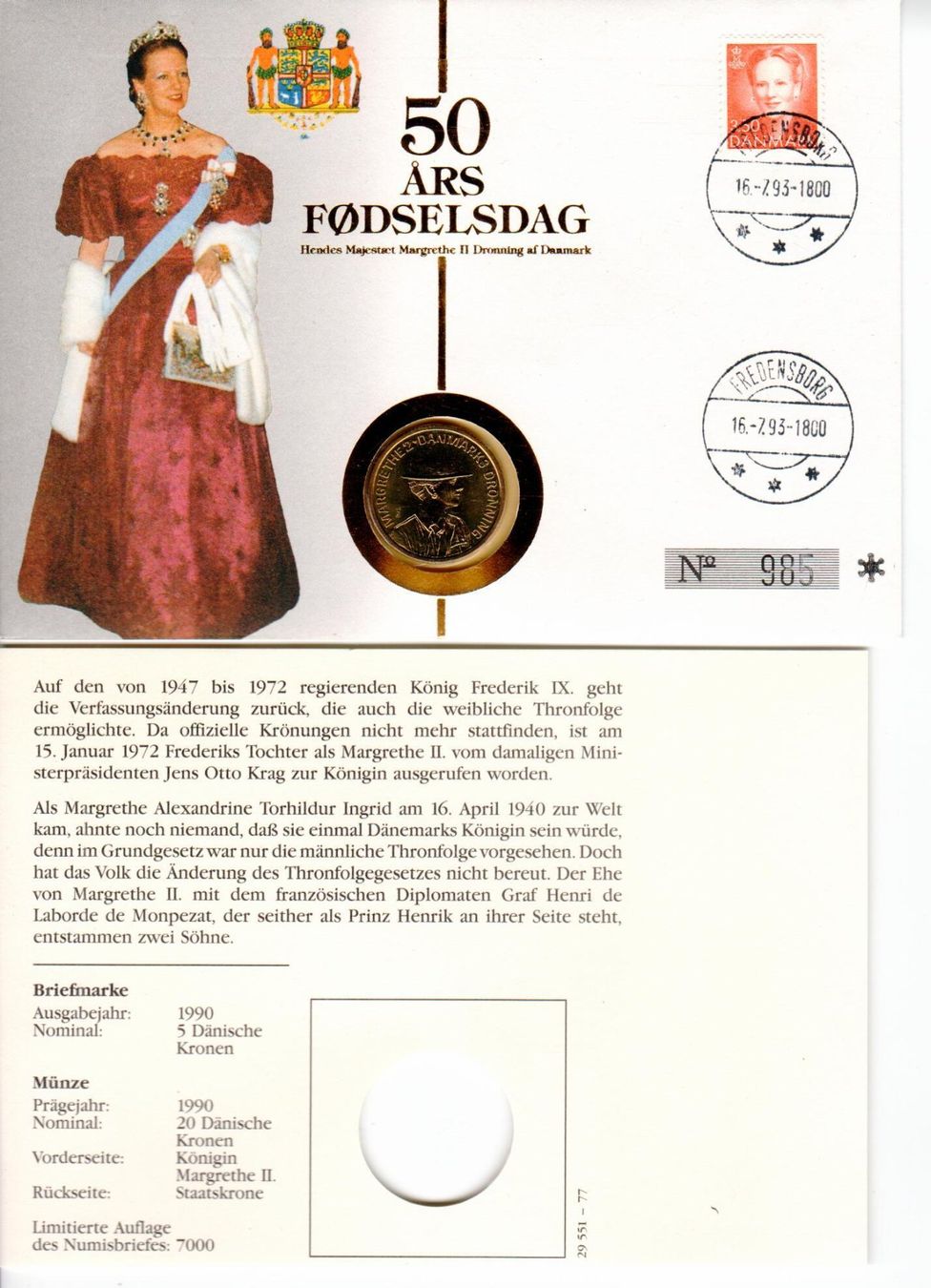 Alle Münzen: Münzbrief  Dänemark – Gebraucht aus Wolhusen von Curver9