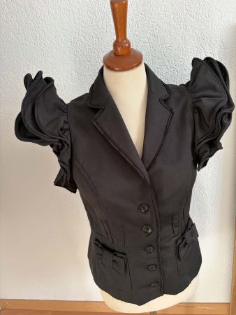 Damen Blazer schwarz mit Puffärmeln M