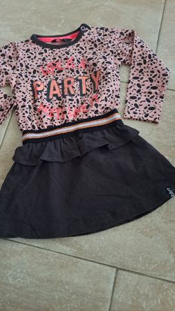 NEU Süsses Mädchenkleid Gr. 68 Party Print Rock schwarz rosa