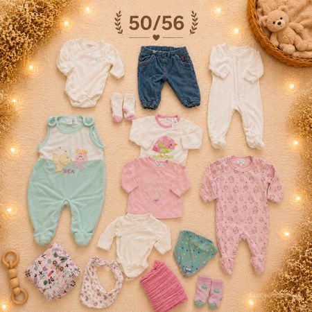 Babykleider-Set Gr. 50/56 für Frühling/Sommer 🌈🐻