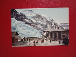 Restaurant Eigergletscher belebt antike AK Color