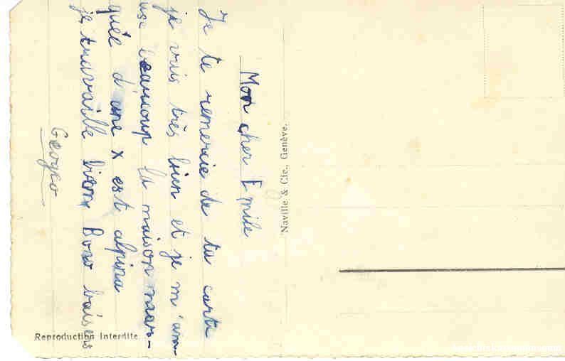 Cartoline postali: Villars - vue générale + ca. 1950 – Usato da Emmenbrücke venduto da teestube 1