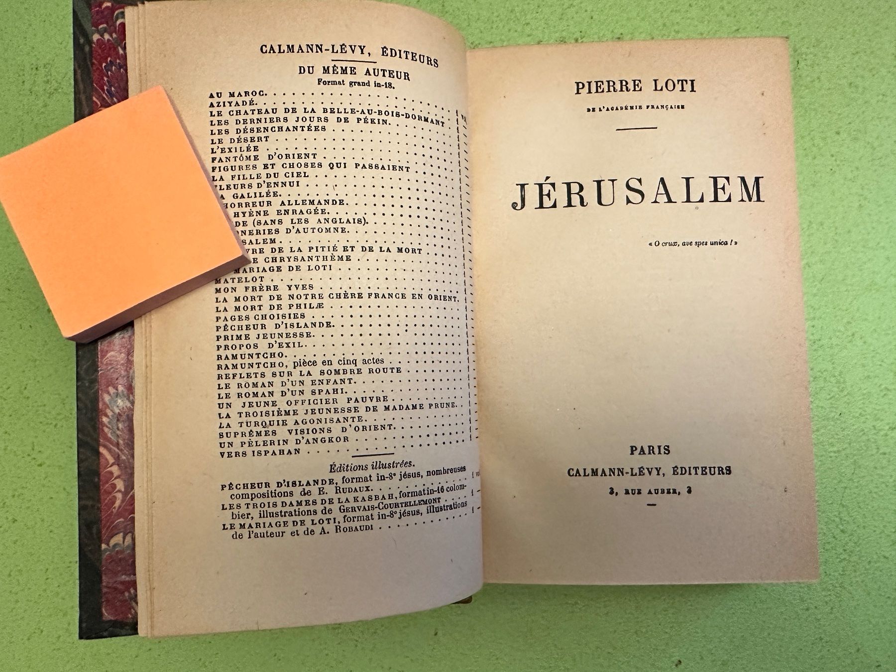 Bücher: Pierre Loti: Jérusalem. – Gebraucht aus Zürich von allp 2