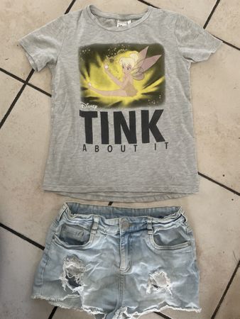 C&A Sommer Set Gr. 134/140: T-Shirt Disney & Shorts Jeans