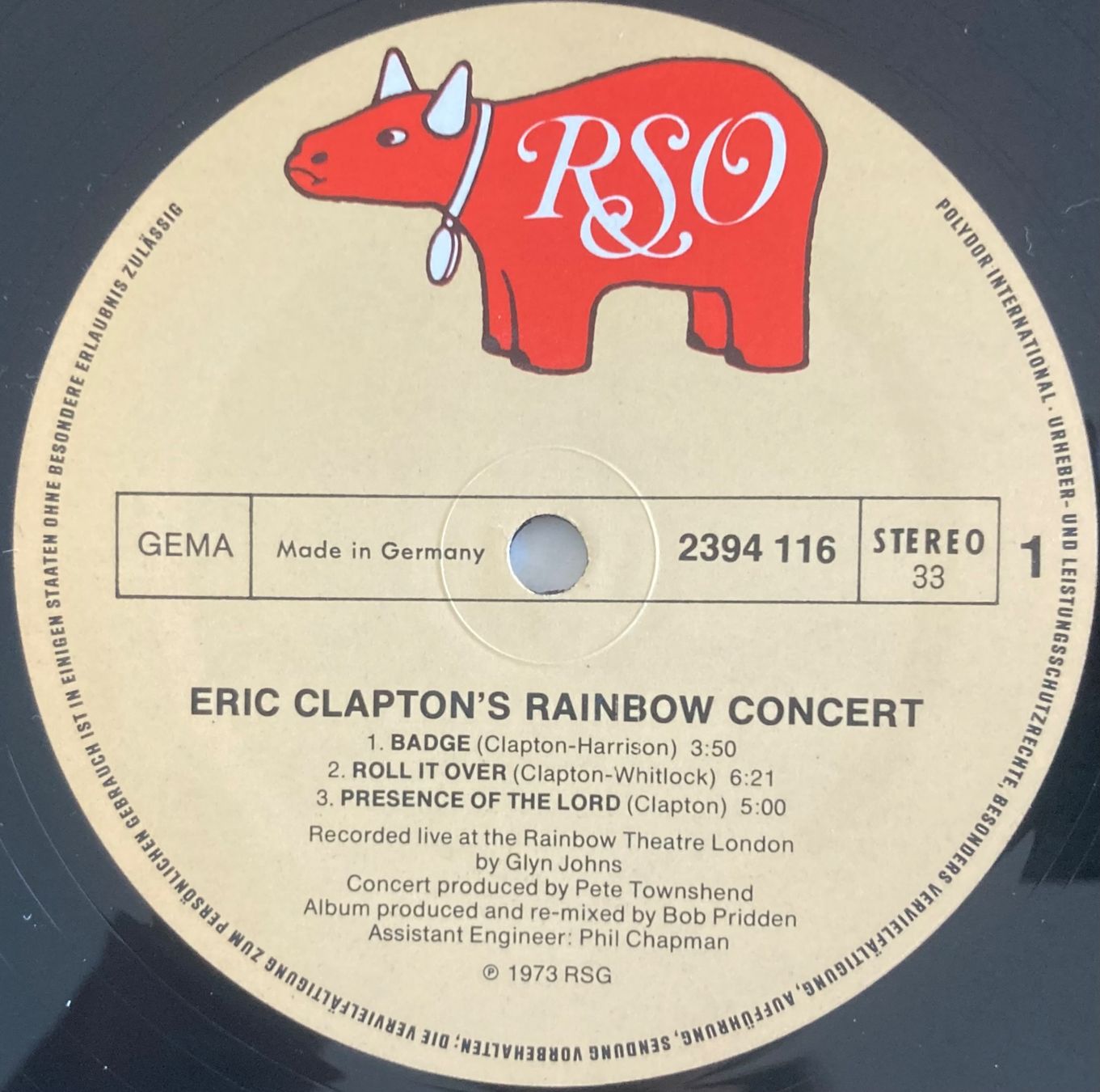 Dischi in vinile: ERIC CLAPTON - ERIC CLAPTON'S RAINBOW CONCERT – Usato da Poliez-Pittet venduto da Newtown-Records 2
