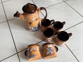 Théière et tasses fabrication artisanale
