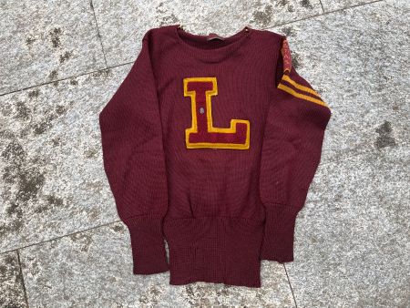 Vintage 1930er Sweater Pullover Wolle College