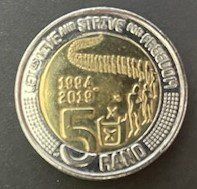 Tutti le monete: Südafrika - 5 Rand 2019 "Democratic elections" – Usato da Aeugst am Albis venduto da JvD68