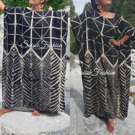 Batik Shibori Handmade Sommerkleid S-XXXL