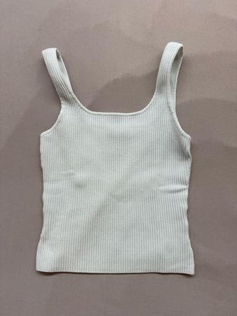 Débardeur top côtelé blanc taille S