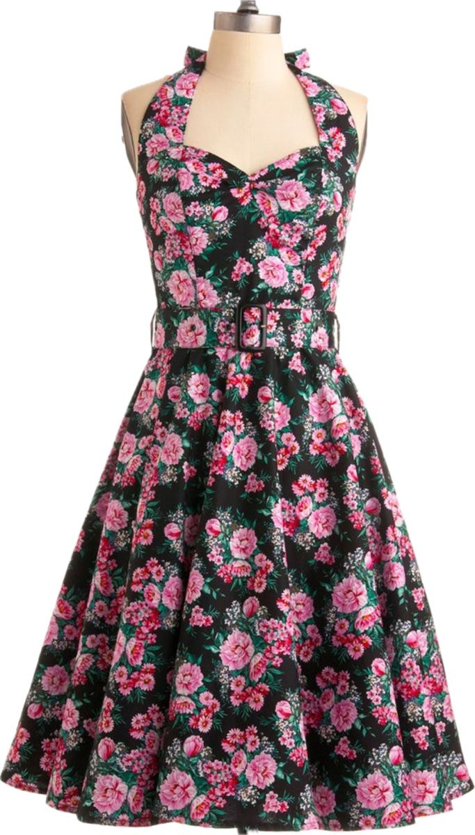 Vestiti: Robe Hell Bunny Vixen à fleurs, taille M – Usato da Dotzigen venduto da SecondHandGems