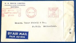 1940 Kanada - Flugpostbrief mir Zensur - Maschine Stempel