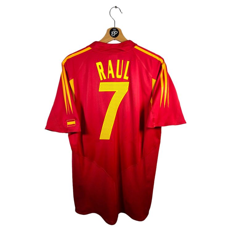 Maillot vintage extérieur Espagne 2002 - Raul #7 (L) - Back
