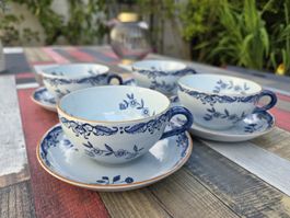 4er Set Rörstrand Ostindia Teetassen Porzellan & Vintage