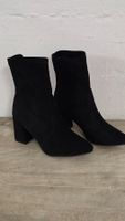 Schwarze Ankle Boots - 38 - mit Blockabsatz