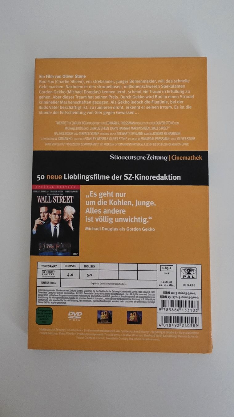 Tous les DVDs: Wall Street Oliver Stone DVD Special Edition – D'occasion à Zürich par TimZurich1 2