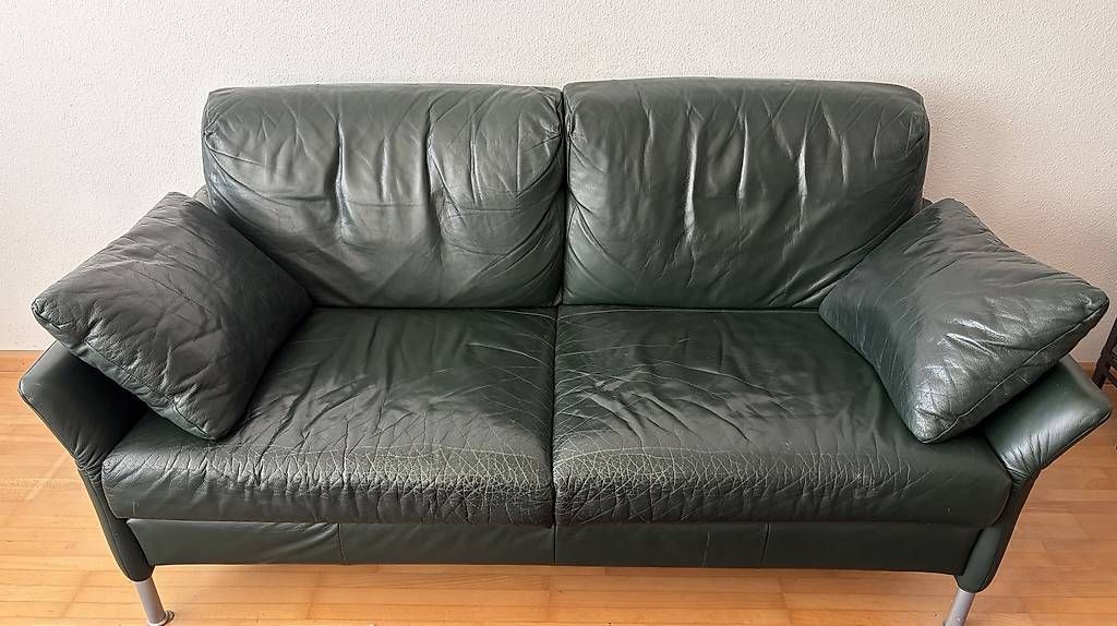 Sofas: Ledersofa dunkelgrün – D'occasion à Muttenz par lillizoo 2