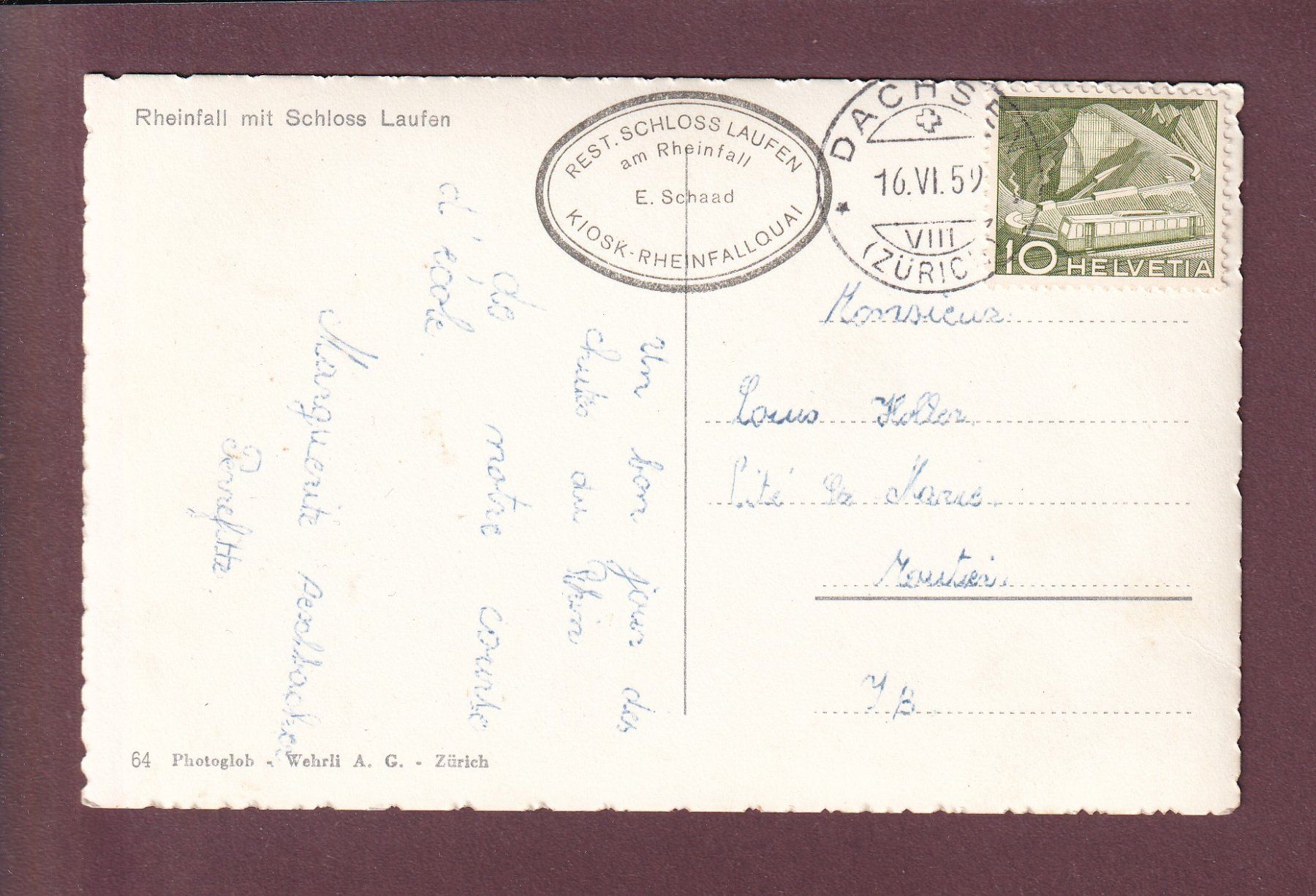 Cartes postales: RHEINFALL - 1959 – D'occasion à Pully par nicecards 1