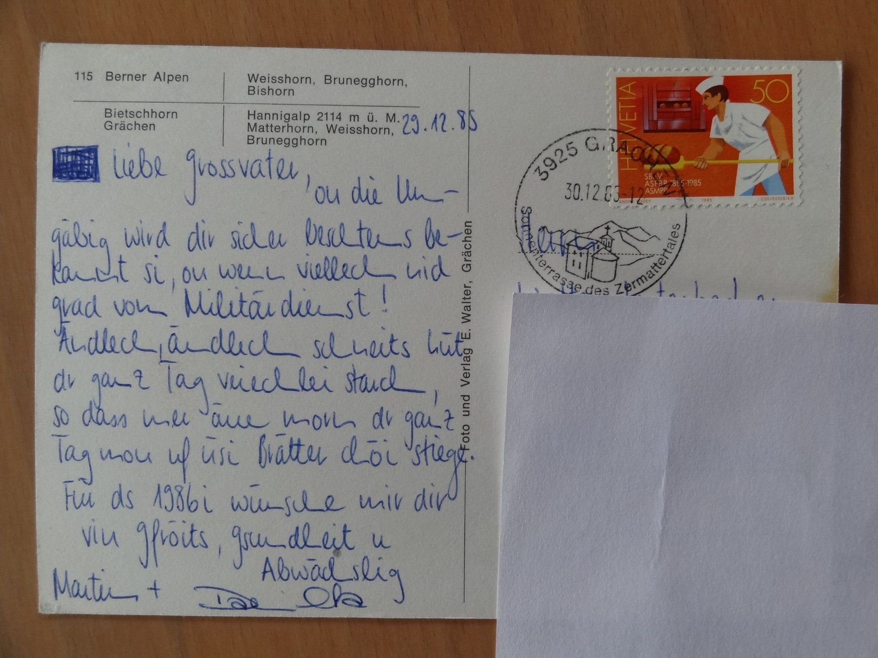 Cartoline postali: Grächen - 4 vues - 1985 – Usato da St Léonard venduto da Riglin 1