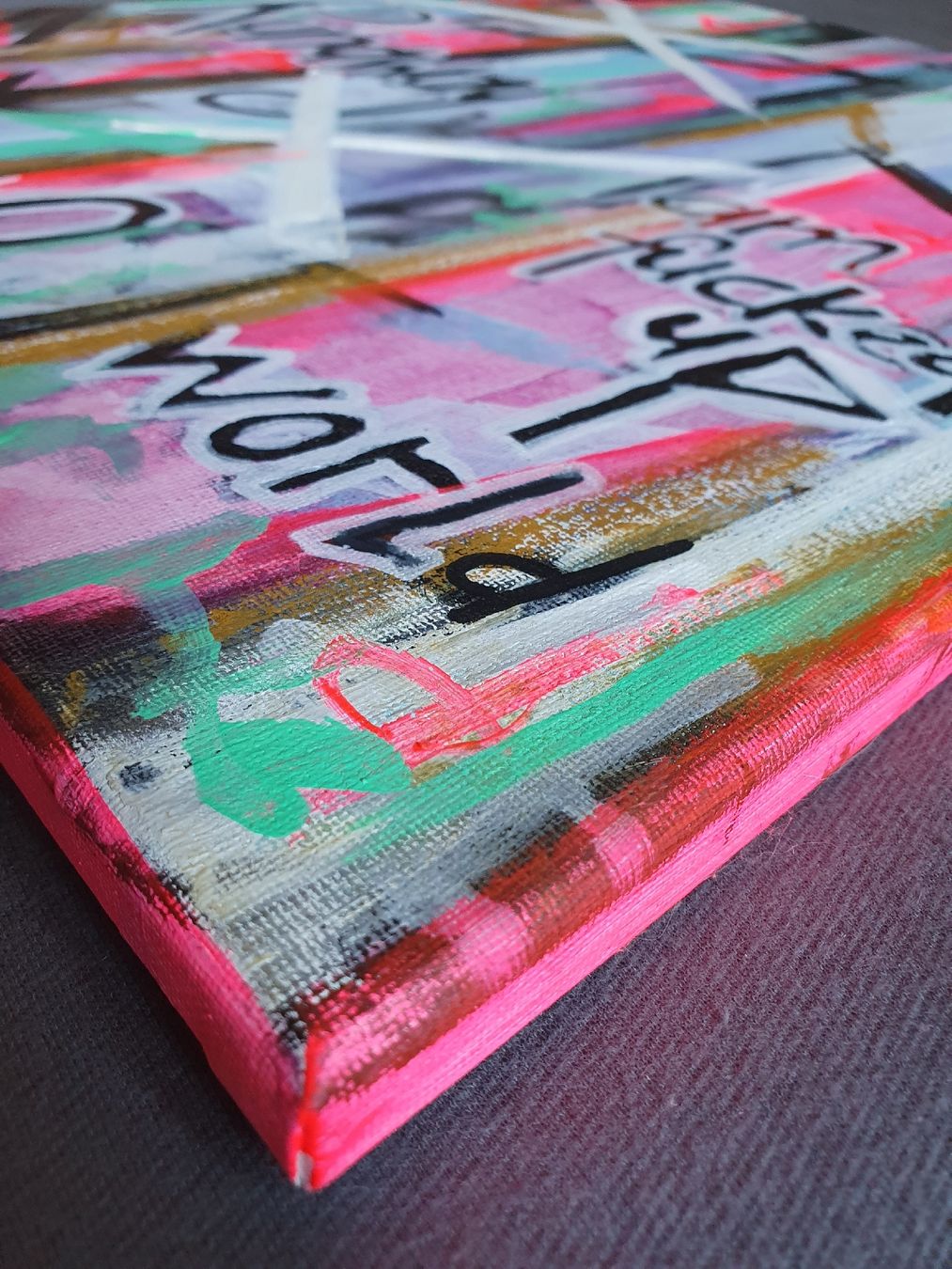 Dipinti: Gemälde Graffiti Stil bunte Leinwand 50x40cm Unikat – Nuovo (secondo la descrizione) da Wimmis venduto da hel_m26m 4