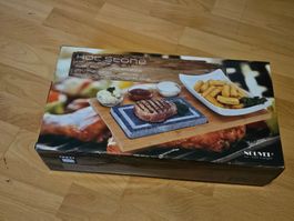 Hotstone mit Holzunterteller Heisser Stein zum Braten