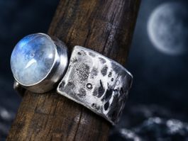 LUNA SELENA Mondstein Silber Ring · Grösse EU 56 Unikat!