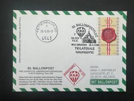 93. Ballonpostflug Österreich Gmunden Pettenbach (G615)