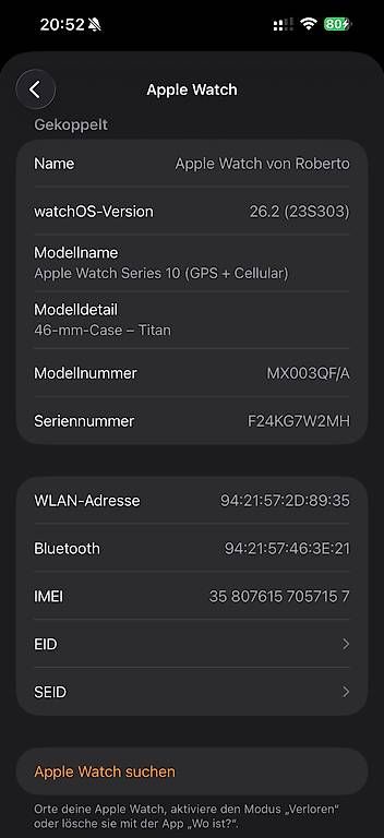 Smartwatch: Apple Watch Series 10 Titanium – Gebraucht aus Wetzikon ZH von Uomotigre1908 4