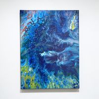 Abstraktes Acrylgemälde „Blauer Schmetterling“ 30x40cm