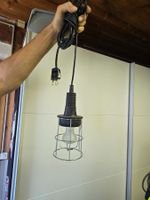 Arbeitslampe Hängelampe Drahtkorb Metall gebraucht