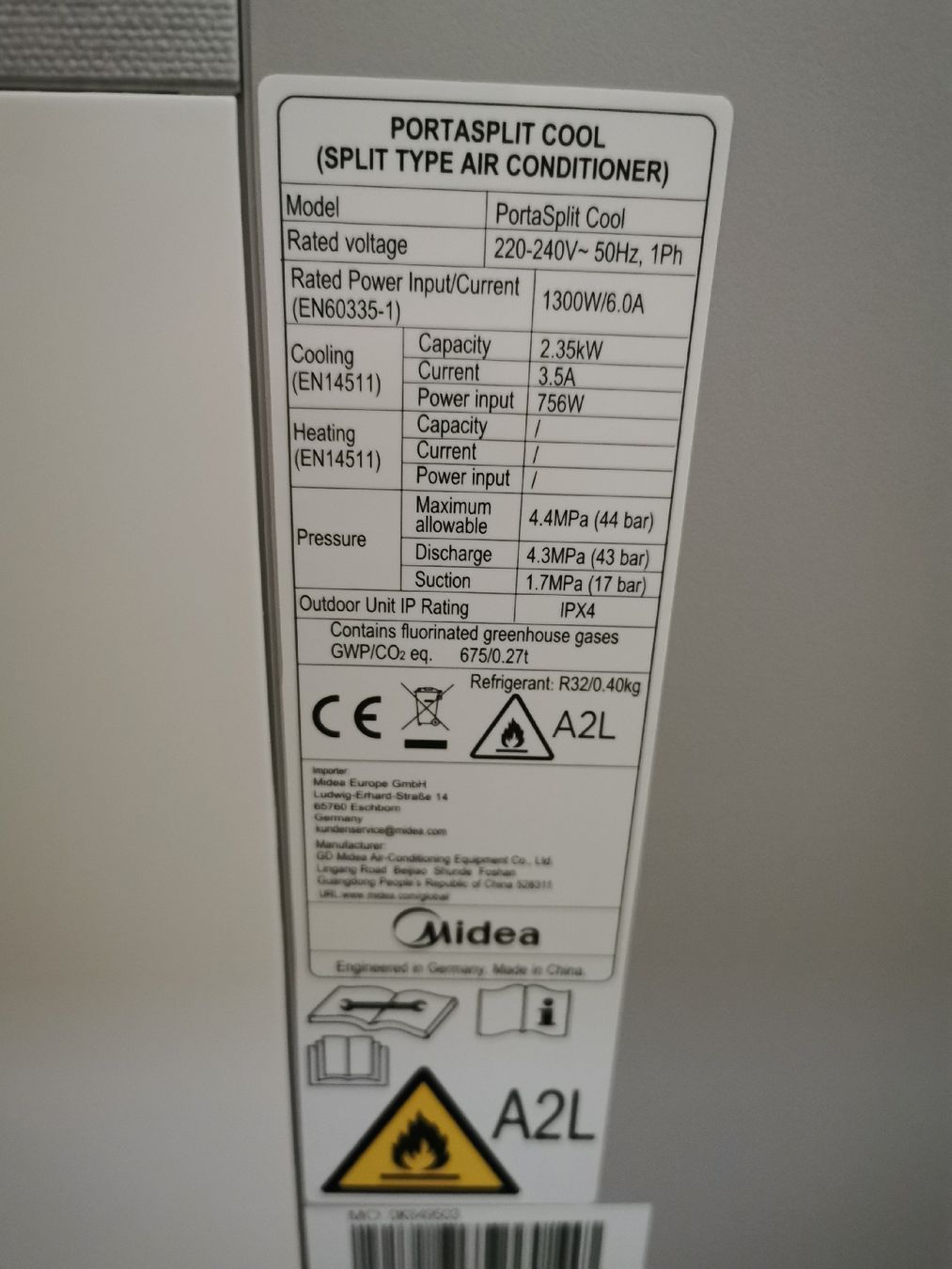 Midea Klimageräte: Midea Porta Split Cool – Gebraucht aus Ottikon b.Kemptth. von Schwammi007 1