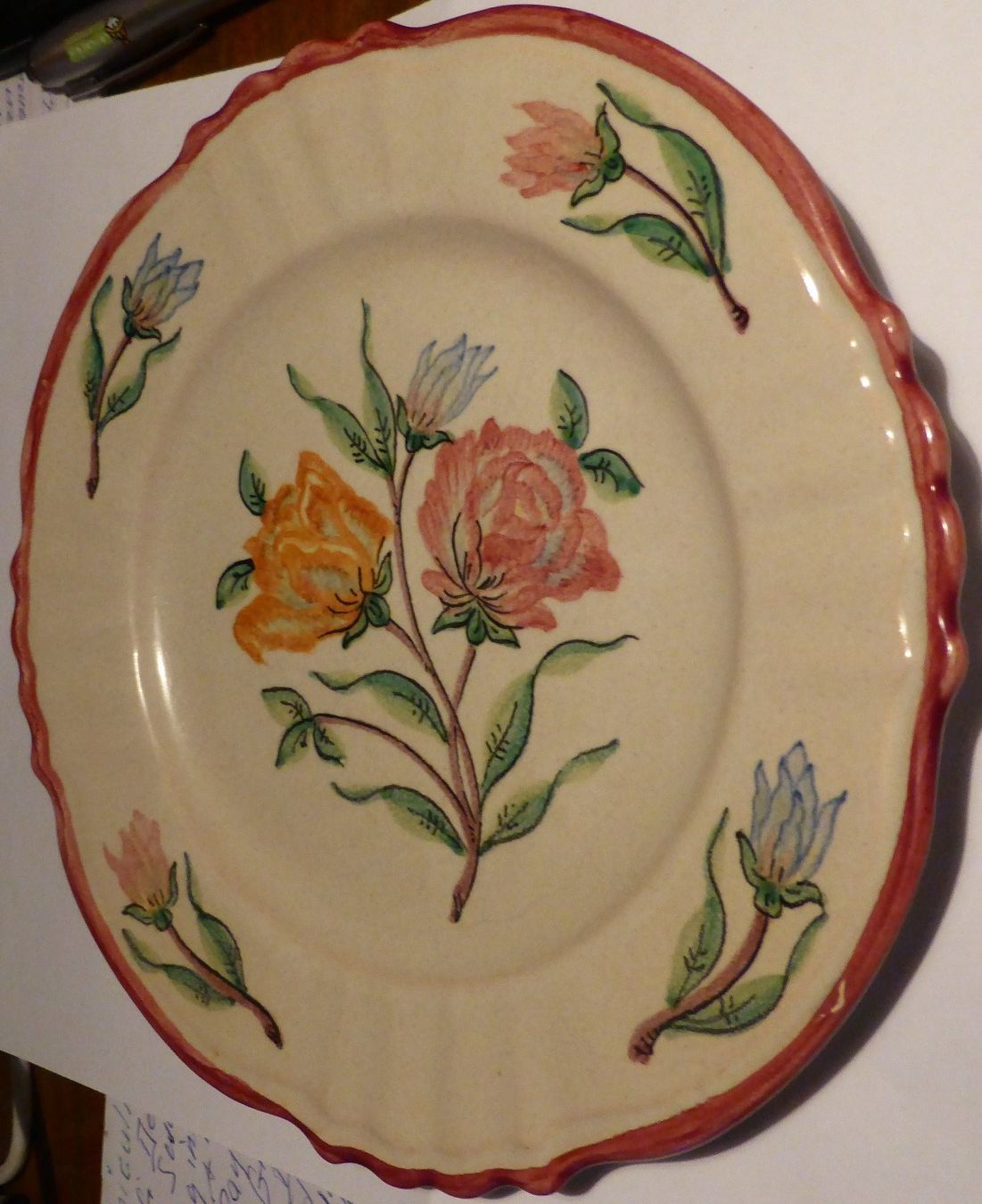 Teller: ANTIKER -HAND BEMALTER GRAZIA -DERUTA TELLER,--18,5 CM – Gebraucht aus Zürich von tritonis