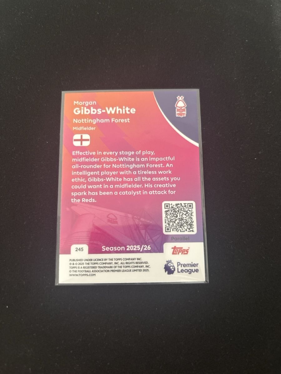 Topps Carte collezionabili: Morgan Gibbs-White - Nottingham Forest - Topps - PL – Usato da Kaiseraugst venduto da Baum_12 1