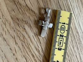 Kleines Kreuz mit Engel Anhänger 925
