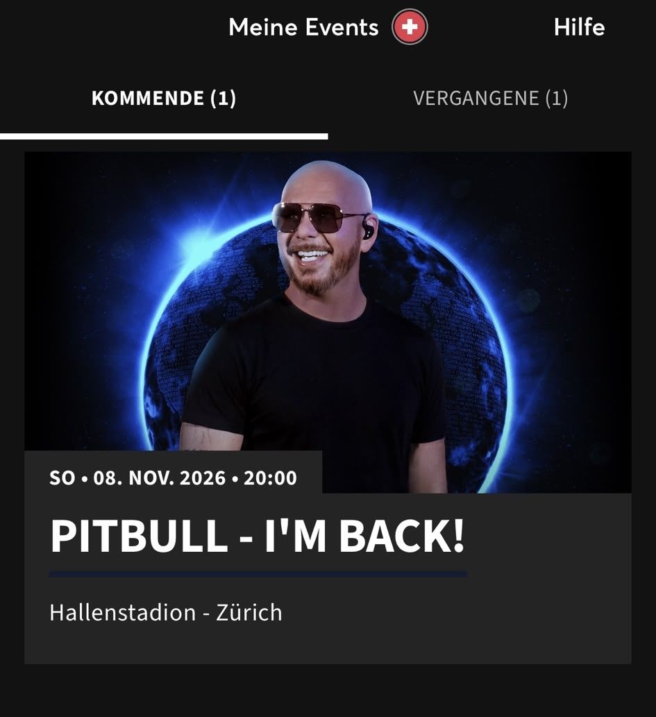 Biglietti: 2x Pitbull Konzert Tickets – Nuovo e nell'imballaggio originale da Kreuzlingen venduto da dem_t5fk