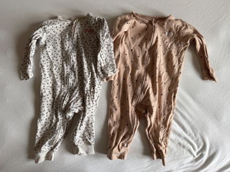 2 Pyjamas Schlafanzug Baby 80, 9-12 Monate ohne Füsse