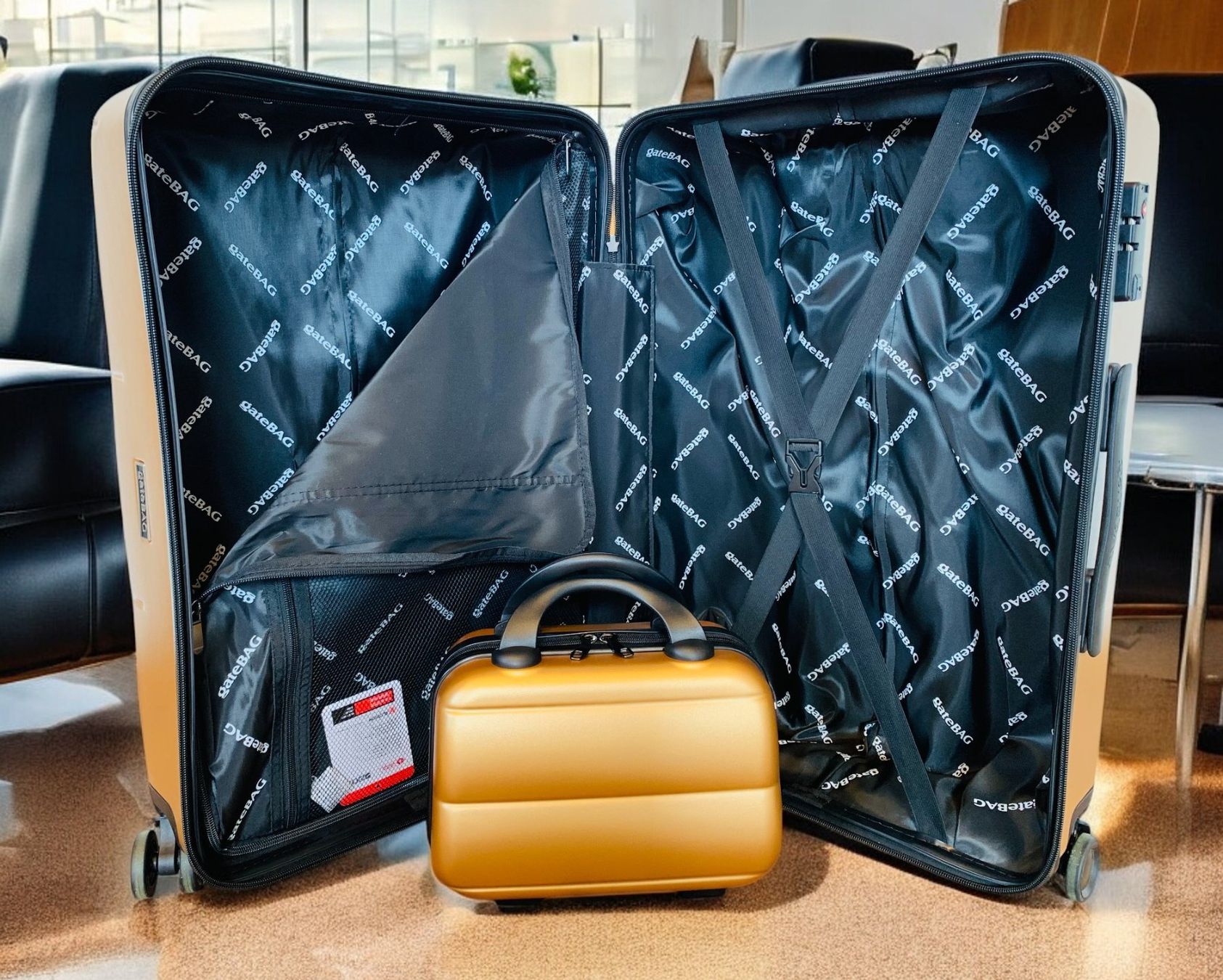 Reisekoffer: 2er gateBAG Koffer Gepäck SET Grösse L 67cm GOLD NEU – Neu und originalverpackt aus Bergdietikon von shopAgent 6