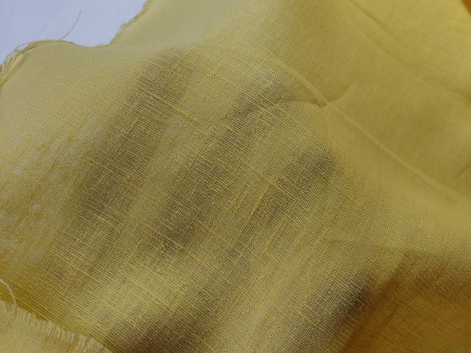 Tessuti: Ital. Designer Leinen Stoff leicht 1.50x1.40m soft giallo – Nuovo (secondo la descrizione) da Lufingen venduto da Voyager7 5
