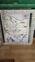 Wandbild Kenia Landkarte Blue Rhino gerahmt 60x70 cm